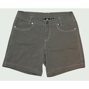 KUHL Khaki Womens Hiking Splash Shorts , Fishing, Pockets Vintage Patina Dye Med